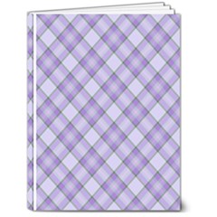 Purple Plaid Tartan 2 Diagonal 6  x 8  Hardcover Notebook from ArtsNow.com