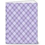 Purple Plaid Tartan 2 Diagonal 6  x 8  Hardcover Notebook