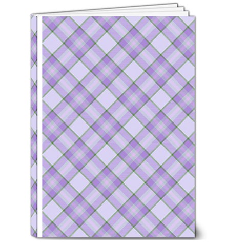 Purple Plaid Tartan 2 Diagonal 5  x 7  Hardcover Notebook from ArtsNow.com