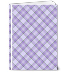 Purple Plaid Tartan 2 Diagonal 5  x 7  Hardcover Notebook from ArtsNow.com