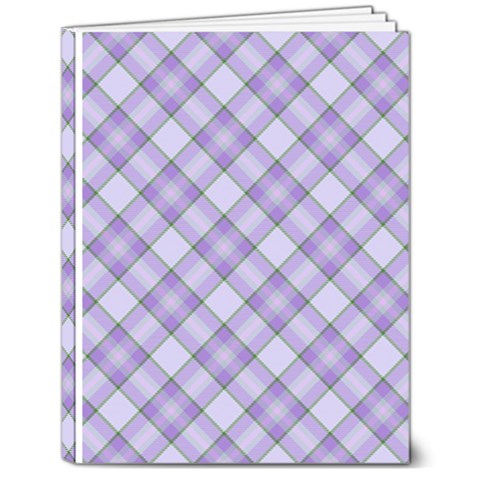 Purple Plaid Tartan 2 Diagonal 7  x 9  Hardcover Notebook from ArtsNow.com