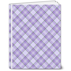 Purple Plaid Tartan 2 Diagonal 7  x 9  Hardcover Notebook from ArtsNow.com