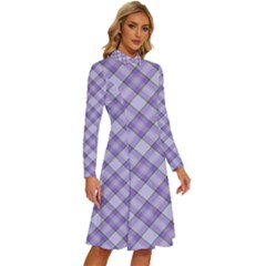 Long Sleeve Shirt Collar A-Line Dress 