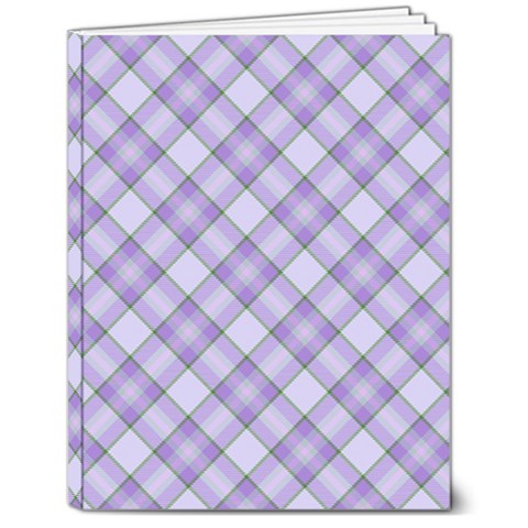 Purple Plaid Tartan 2 Diagonal 7  x 9  Softcover Notebook from ArtsNow.com