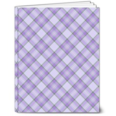 Purple Plaid Tartan 2 Diagonal 7  x 9  Softcover Notebook from ArtsNow.com