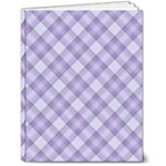 Purple Plaid Tartan 2 Diagonal 7  x 9  Softcover Notebook