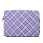 Purple Plaid Tartan 2 Diagonal 14  Vertical Laptop Sleeve Case With Pocket