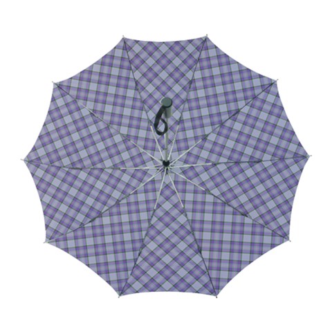 Purple Plaid Tartan 2 Diagonal Automatic Folding Umbrella with Case (Large) from ArtsNow.com