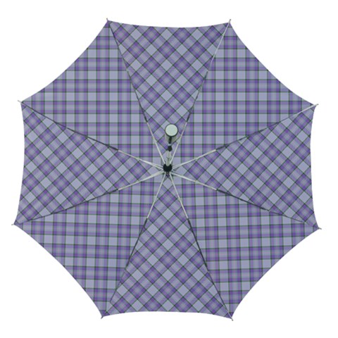 Purple Plaid Tartan 2 Diagonal Automatic Folding Umbrella with Case (Medium) from ArtsNow.com