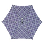 Purple Plaid Tartan 2 Diagonal Automatic Folding Umbrella with Case (Small)