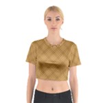 Autumn Fall Plaid Tartan 1 Diagonal Cotton Crop Top