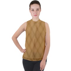 Mock Neck Chiffon Sleeveless Top 