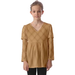 Kids  V Neck Casual Top 