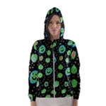 Doodle Dot Drawing Women s Hooded Windbreaker