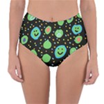 Doodle Dot Drawing Reversible High-Waist Bikini Bottoms