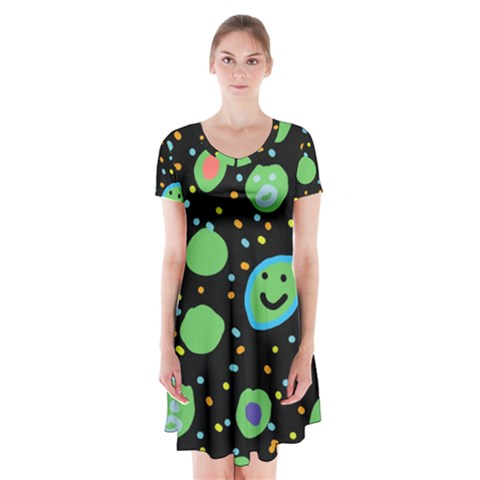 Doodle Dot Drawing Short Sleeve V