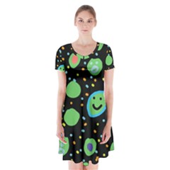 Doodle Dot Drawing Short Sleeve V