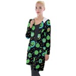 Doodle Dot Drawing Hooded Pocket Cardigan