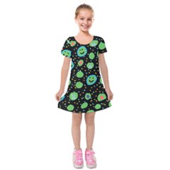 Doodle Dot Drawing Kids  Short Sleeve Velvet Dress from ArtsNow.com