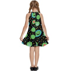 Kids  Halter Collar Waist Tie Chiffon Dress 