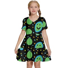 Kids  Short Sleeve Tiered Mini Dress 