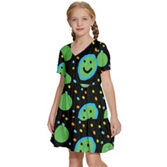 Kids  Short Sleeve Tiered Mini Dress 