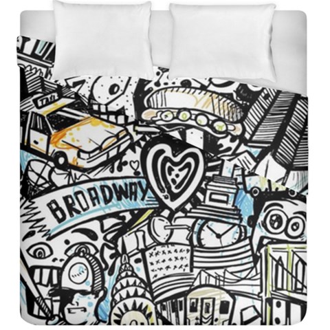 Doodle New York City Nyc Duvet Cover Double Side (King Size) from ArtsNow.com