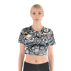 Doodle New York City Nyc Cotton Crop Top from ArtsNow.com