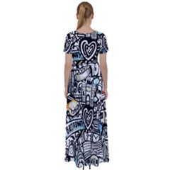 High Waist Short Sleeve Maxi Dress 