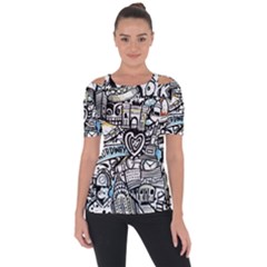 Shoulder Cut Out Short Sleeve Top 