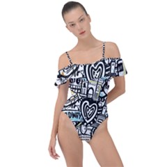 Frill Detail One Piece Swimsuit 