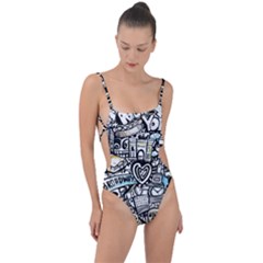 Tie Strap One Piece Swimsuit 