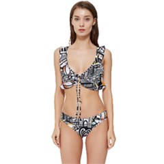 Low Cut Ruffle Edge Bikini Set 