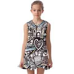 Kids  Pilgrim Collar Ruffle Hem Dress 