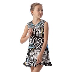 Kids  Pilgrim Collar Ruffle Hem Dress 