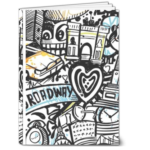 Doodle New York City Nyc 5  x 7  Hardcover Notebook from ArtsNow.com