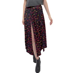 Velour Split Maxi Skirt 