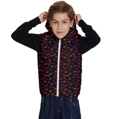 Pattern Ha Ha Ha  Abstract Black Dark Doodle Hahaha Pattern Physco Kids  Stylish Hooded Puffer Vest from ArtsNow.com