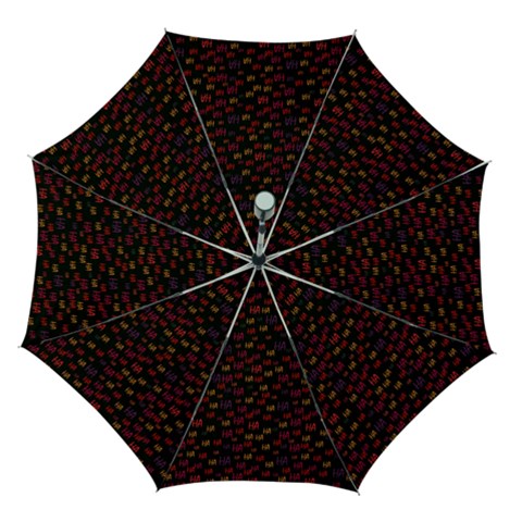 Pattern Ha Ha Ha  Abstract Black Dark Doodle Hahaha Pattern Physco Automatic Folding Umbrella with Case (Medium) from ArtsNow.com