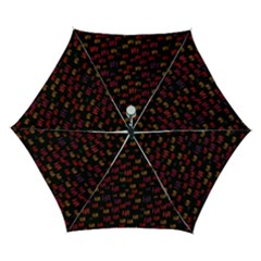 Pattern Ha Ha Ha  Abstract Black Dark Doodle Hahaha Pattern Physco Automatic Folding Umbrella with Case (Small) from ArtsNow.com