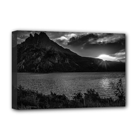 Nahuel huapi lake and andes range mountains landscape, bariloche, argentina Deluxe Canvas 18  x 12  (Stretched) from ArtsNow.com