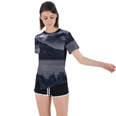 Asymmetrical Short Sleeve Sports T-Shirt 