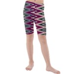 Pattern Zigzag Stripe Design Kids  Mid Length Swim Shorts