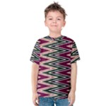 Pattern Zigzag Stripe Design Kids  Cotton T-Shirt