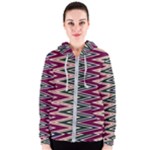 Pattern Zigzag Stripe Design Women s Zipper Hoodie