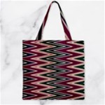 Pattern Zigzag Stripe Design Zipper Grocery Tote Bag