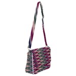 Pattern Zigzag Stripe Design Shoulder Bag with Back Zipper