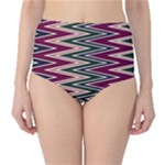 Pattern Zigzag Stripe Design Classic High-Waist Bikini Bottoms