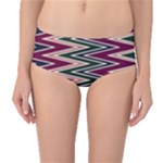 Pattern Zigzag Stripe Design Mid-Waist Bikini Bottoms