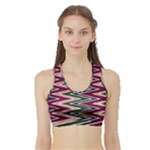 Pattern Zigzag Stripe Design Sports Bra with Border